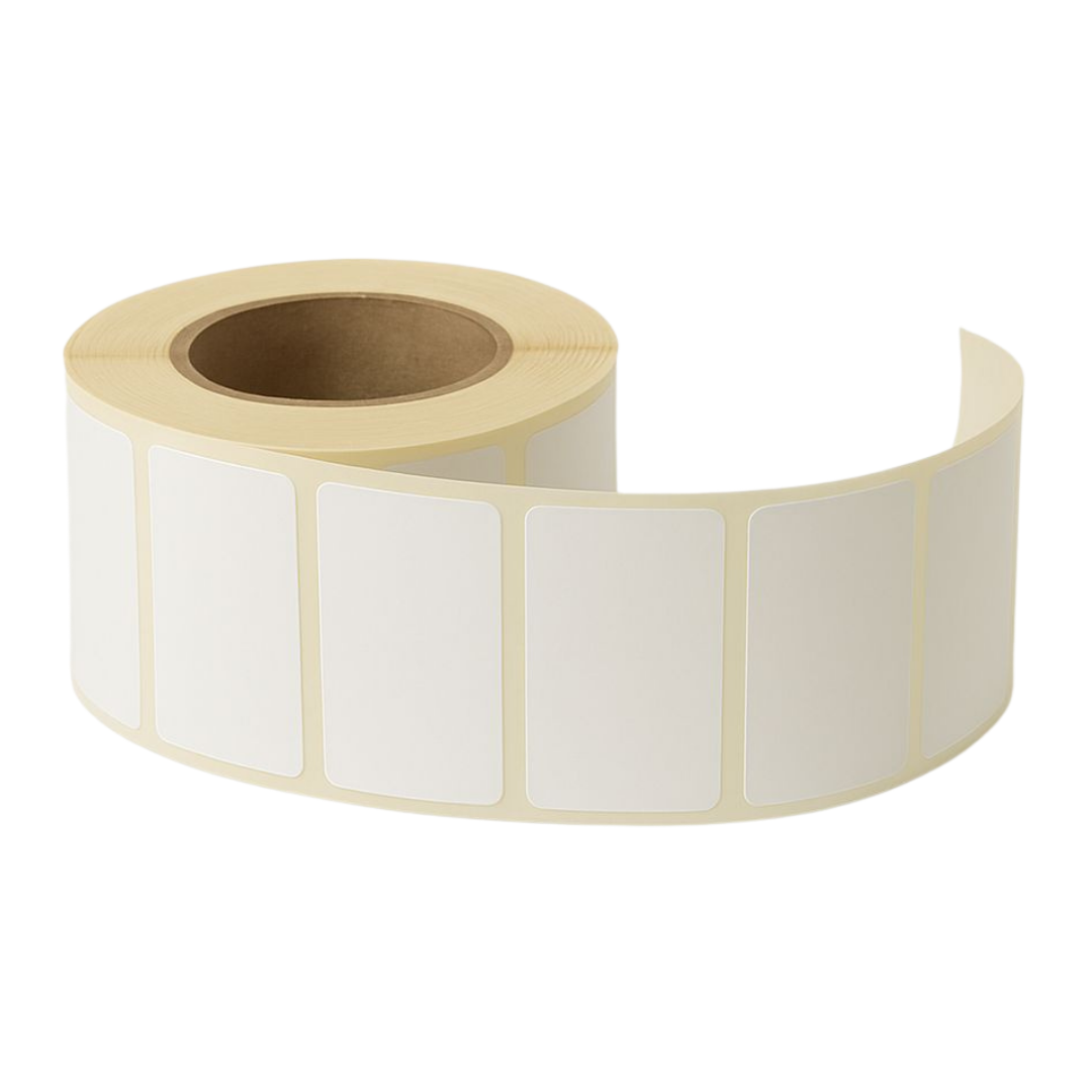 Market ve mağaza raf etiketleri için termal barkod etiketi – fiyat, stok kodu ve ürün bilgilerini net şekilde gösterir.