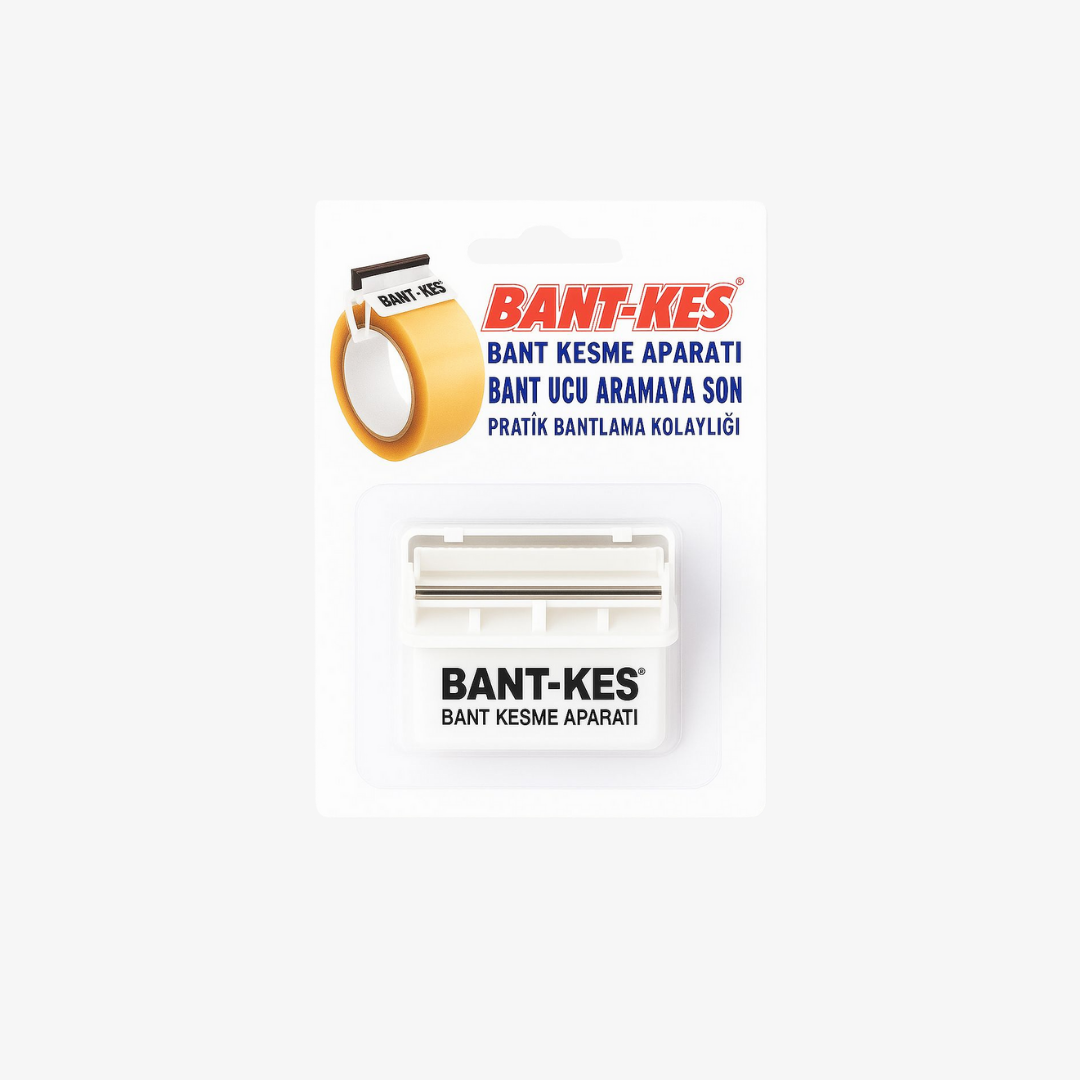 Beyaz bant kesme aparatı (paketli) – ergonomik tasarımı sayesinde kolay kullanım sunar. Koli bandı uygulamalarında hız ve pratiklik kazandırır. Sağlam yapısı uzun süreli kullanıma uygundur, paketleme ve depo işlemleri için idealdir.