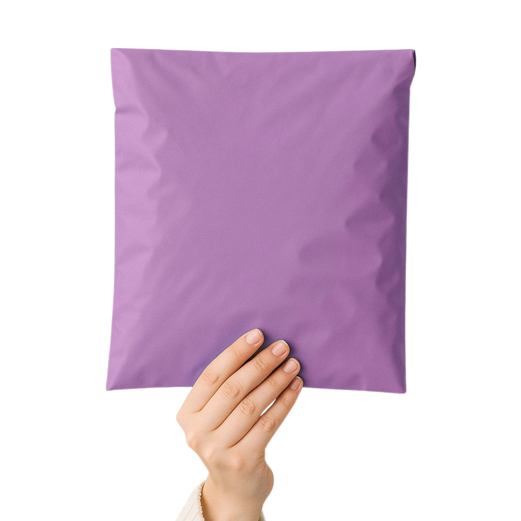 Cepli lila kargo poşeti – çevre dostu ve geri dönüşüme uygun yapısıyla doğayı korur, sağlam malzemesiyle ürünleri güvenle taşır. Hotmelt tutkallı bant tek kullanımlık güvenlik sağlar, şeffaf fatura cebiyle evraklar düzenli şekilde taşınır.