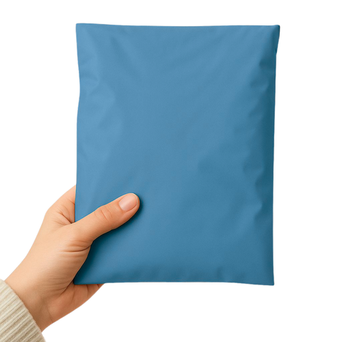 Renkli cepsiz mavi kargo poşeti – online satışlarda güvenli paketleme sağlar, içindeki ürünü göstermez ve estetik görünümüyle öne çıkar