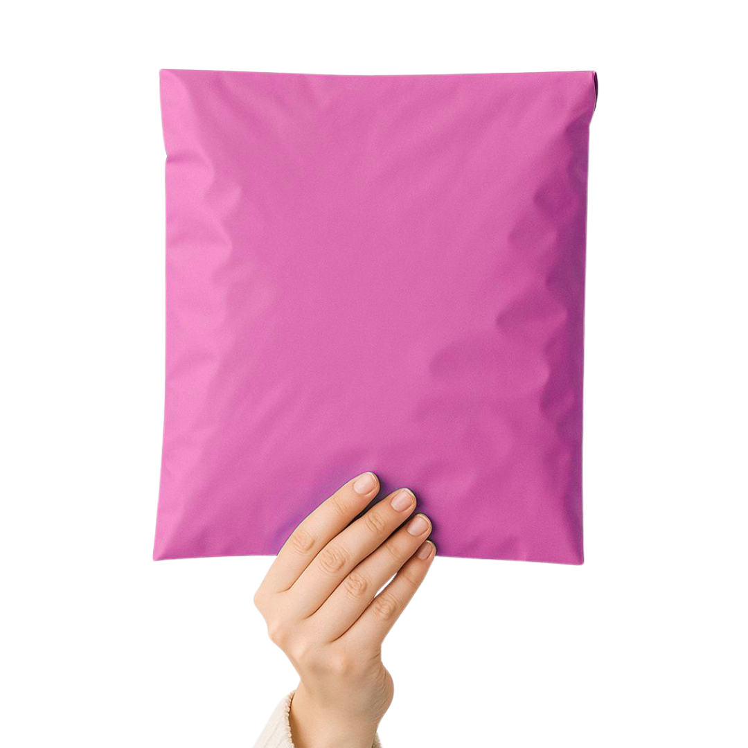 Cepli pembe kargo poşeti – doğa dostu ve geri dönüşüme uygun yapısıyla çevreyi korur, sağlam malzemesiyle ürünleri güvenle taşır. Hotmelt tutkallı bant tek kullanımlık güvenlik sağlar, şeffaf fatura cebiyle evrak kaybolmaz.