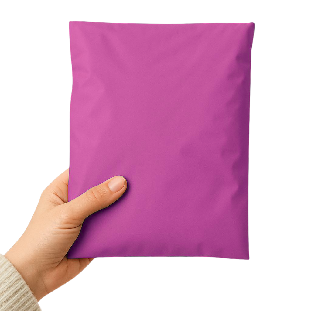 Renkli cepsiz pembe kargo poşeti – online satışlarda güvenli paketleme sağlar, içindeki ürünü göstermez ve estetik görünümüyle öne çıkar