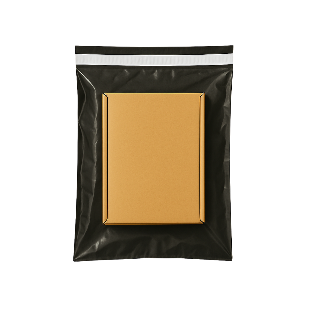 Hotmelt tutkallı siyah şeffaf kargo poşeti – e-ticaret ve pazaryeri gönderilerinde kullanılan, sağlam ve dayanıklı yapısıyla ürünleri korur. Su geçirmez özelliğiyle güvenlik sağlar, siyah yüzü gizlilik sunarken şeffaf yüzü içerideki ürünü gösterir.