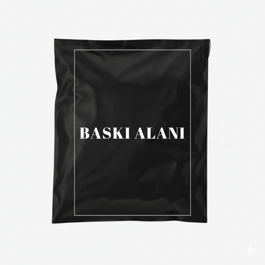 Kişiselleştirilebilir Marka Baskılı Siyah-Şeffaf Kargo Poşeti